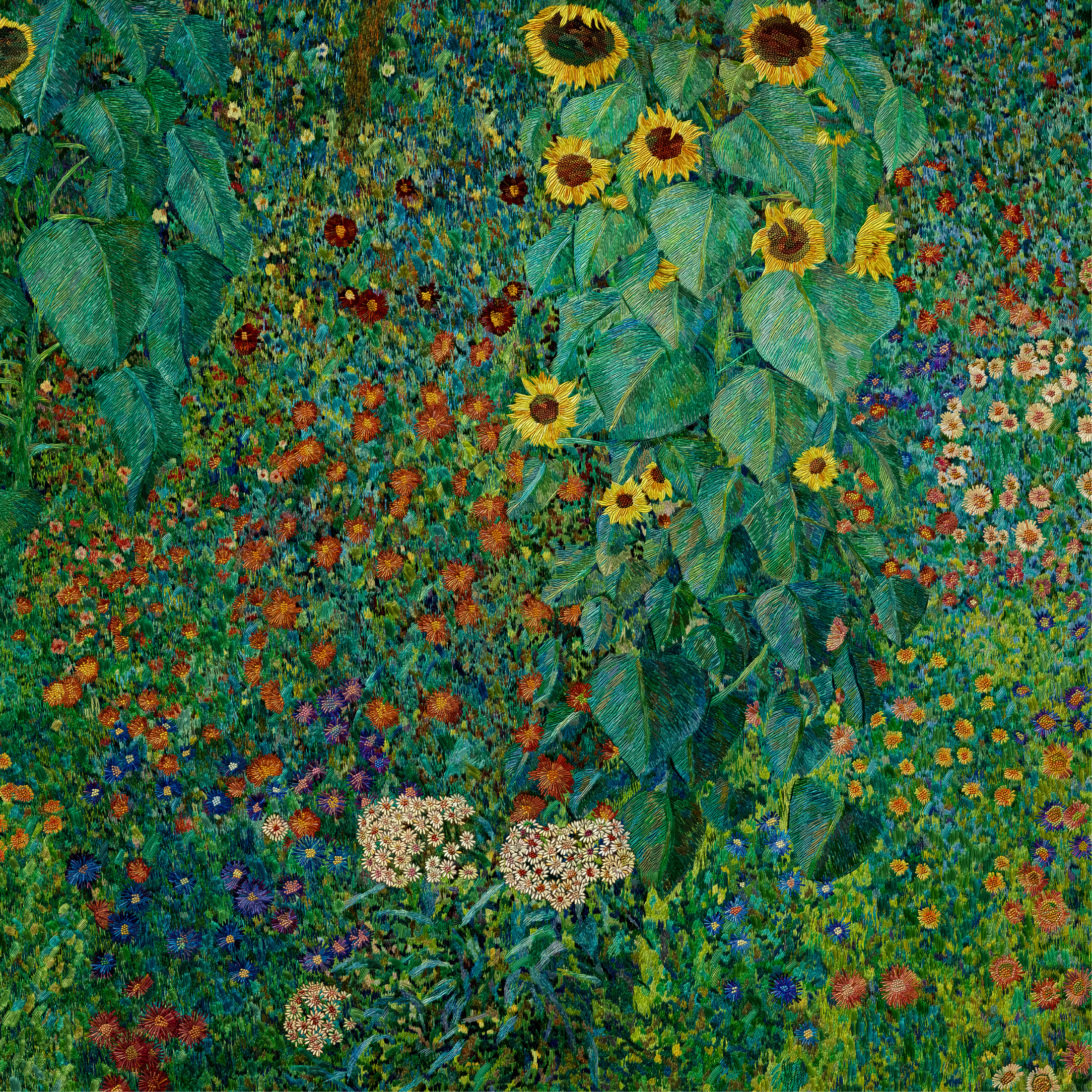 Farm Garden with Sunflowers