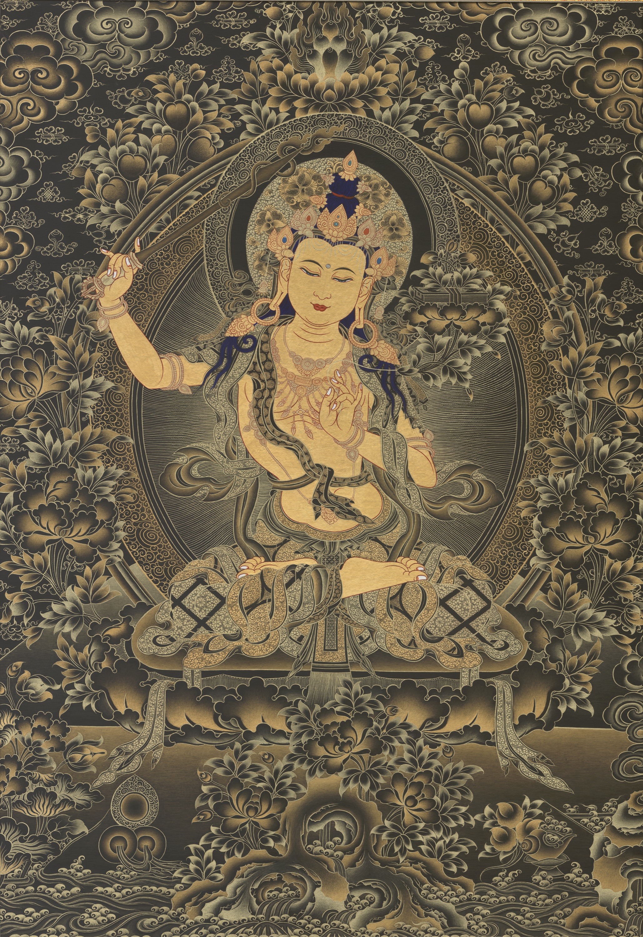 Thangka of the Lineage of Manjushri Bodhisattva (Part One) · 文殊菩萨源流唐卡